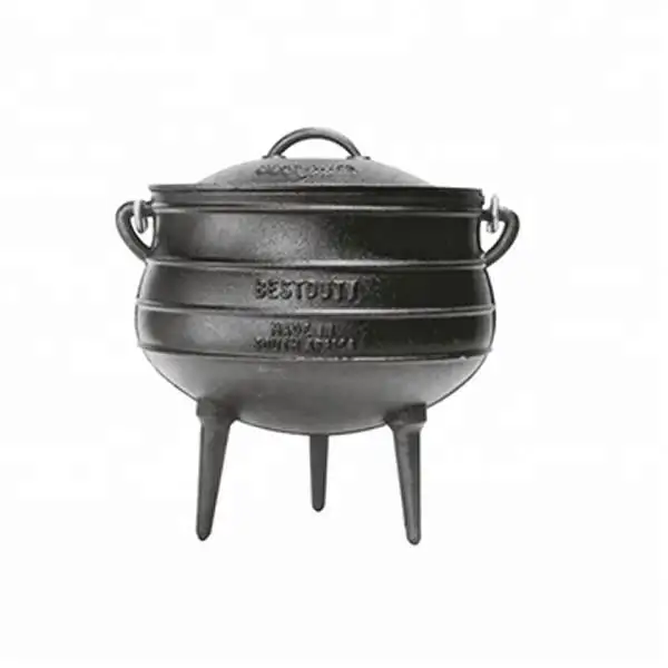 Wholesale 3 legged Cast Iron Potjie Pot South Africa food Cooking Cauldron No.2#