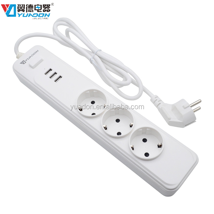 EU power strip socket стол 3 способ schuko 3 usb разъем 5 В 3.1A max