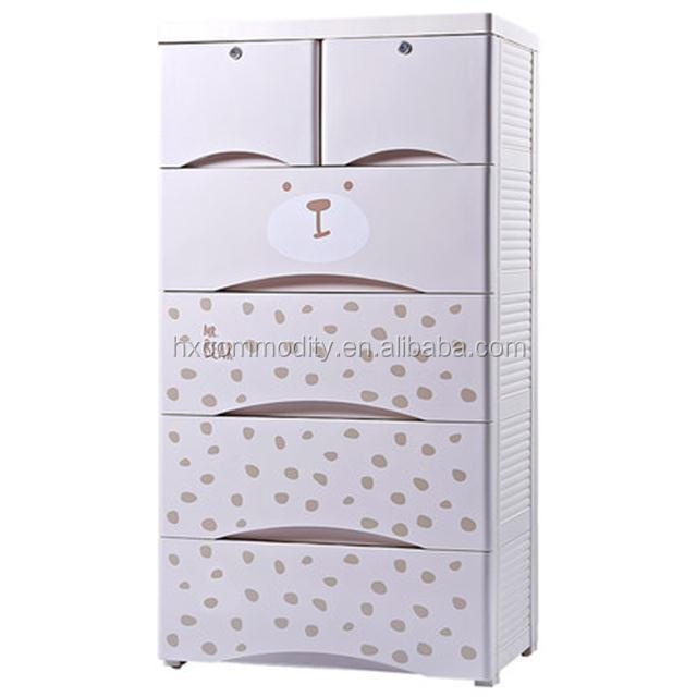 66cm Carton Bear Design Multi-function Bedroom Organization 5-Layer Baby Toys and Clothes Storage Drawers