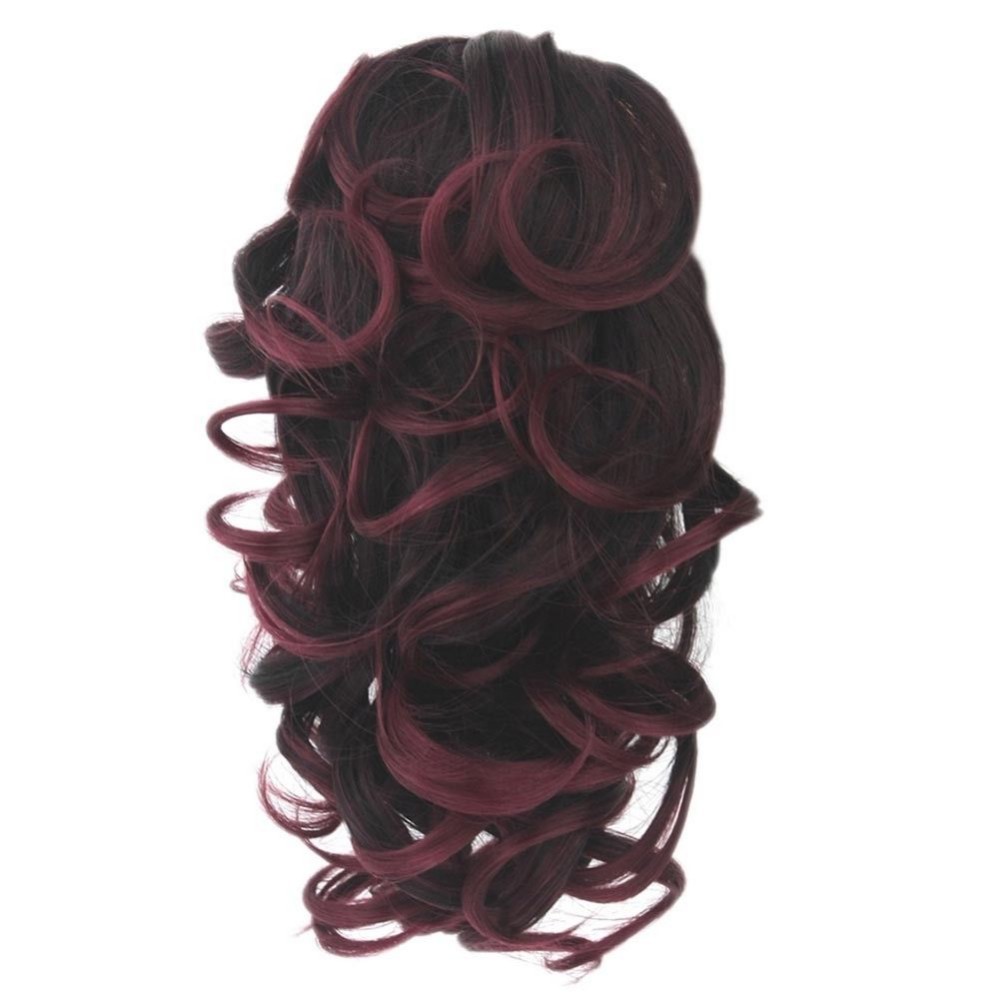 Red Synthetic Claw Clip Curly High Ponytail Hair Extension Accessories For Black Women China Manufacturer Hair Beauty