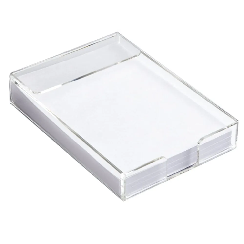 Rectangular Customized Clear Acrylic Notepad Holder Memo Refill Paper Holder