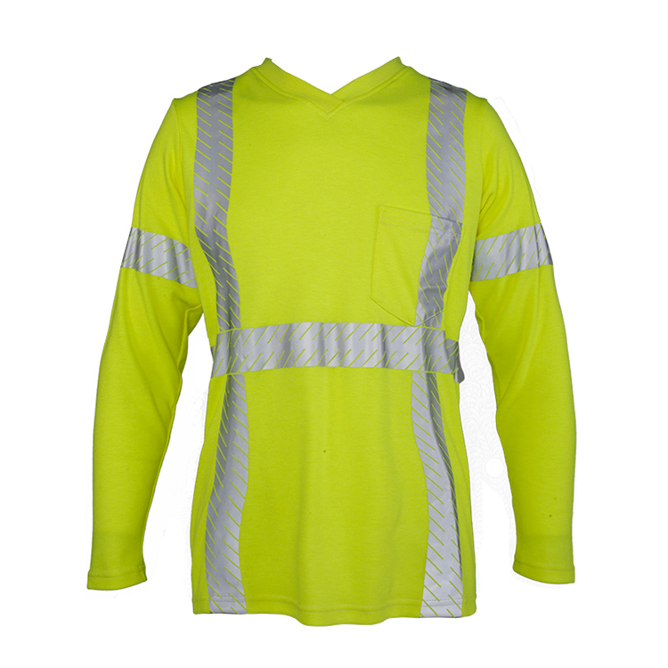 ZUJA ANSI 107 Heat Transfer Hi Vis Lime Dri Fit Safety Shirt