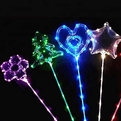 Веселый Единорог, светящийся в темноте, 24 дюйма, ClearLedBoboBalloonwith Stick