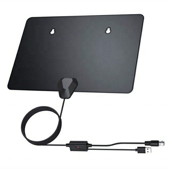 VHF and UHF ultra thin amplified indoor antenna with 5G LTE function