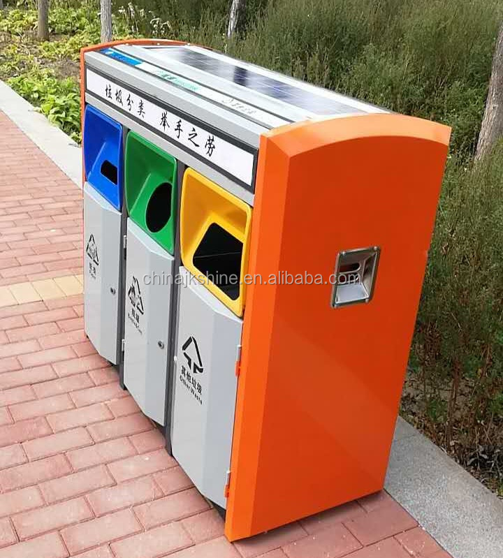 50 галлонов Солнечная энергосберегающая система Smart Bin датчик рекламы мусорное ведро оборудование для переработки мусора