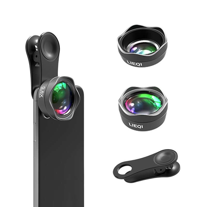 LIEQI широкоугольный Макро 2 в 1 Мобильные Объективы для Iphone Samsung