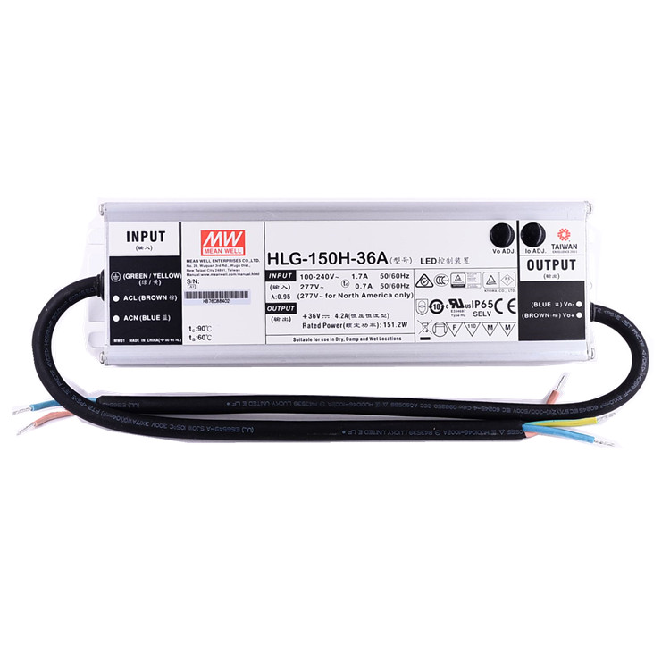 Водонепроницаемый Электронный Светодиодный драйвер Meanwell HLG-150H-36A 150 Вт 36 В IP67