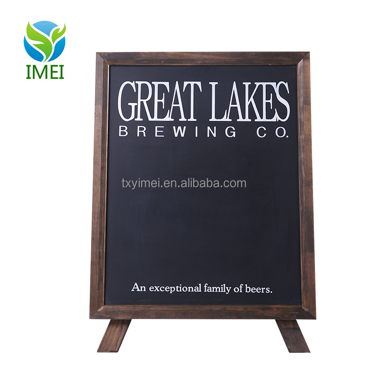 YM07294 Foldable Wet Erase Board Double-Sided Frame Wood Mini Chalkboard With Stand