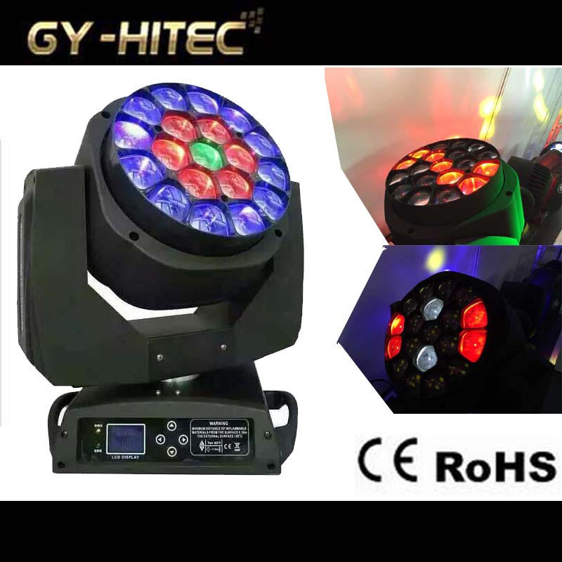 Hawk-Eye RGBW 19pcs 15w СИД луча Moving Head Light 4in1 привело цветок перемещение головы свет