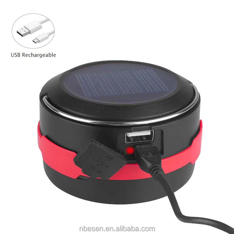Pocket Light Collapsible LED rechargeable camping light with solar