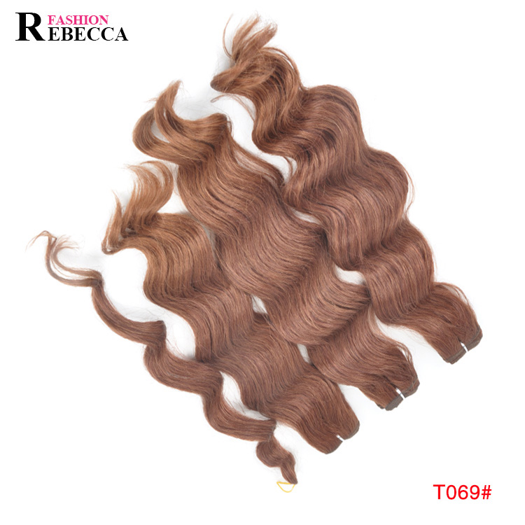 Мягкие 100% синтетические волнистые удлинители волос для оптовой продажи Rebecca Fashion