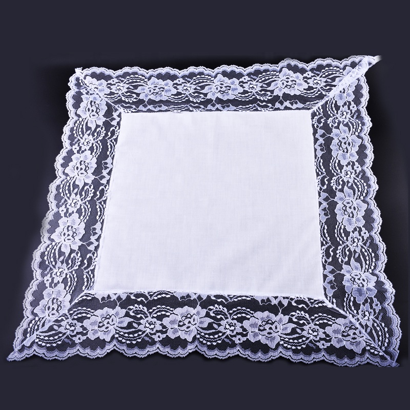 Factory Custom White Lace Handkerchief Good Price Product