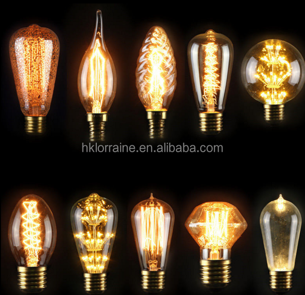 25 Вт 40 Вт 60 Вт Vintage Edison Bulb T10 T185 T225 T26 T30 можно использовать энергосберегающую лампу или светодиодную лампочку) E27 флейта Эдисон лампы 110V 220V