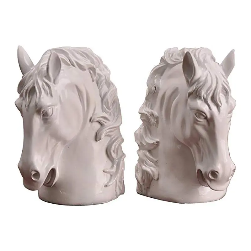 Resin crafts creative horse head bookend book stand furnishings office study desktop ornaments custom wholesale