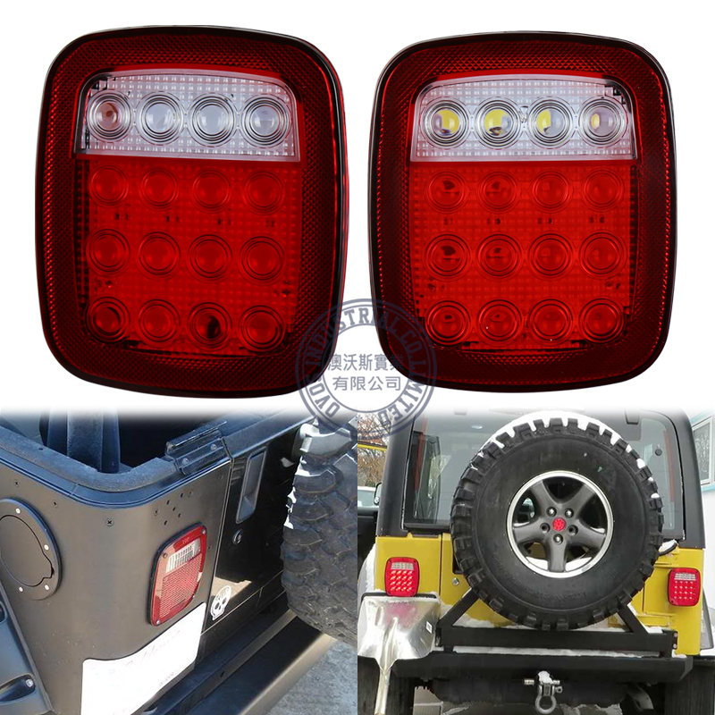 1 комплект новая модель светодиодные задние лампы 12V задний фонарь для JEEP TJ Приглашаем посетить наших заказчиков выставку CJ