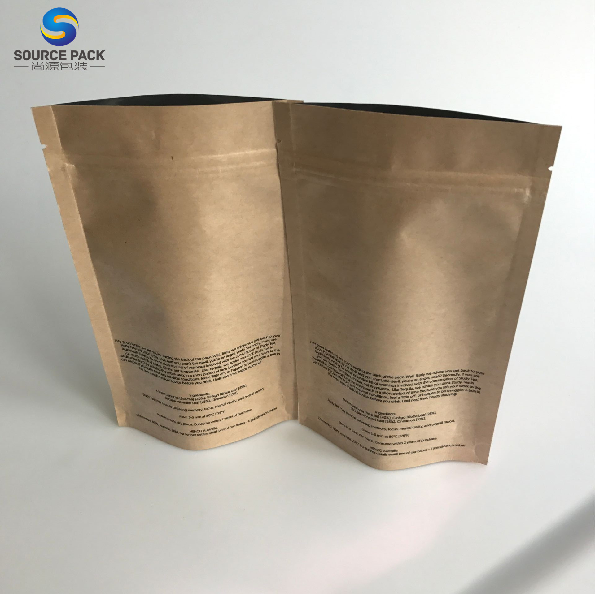 Resealable крафт-бумаги упаковка чая чехол