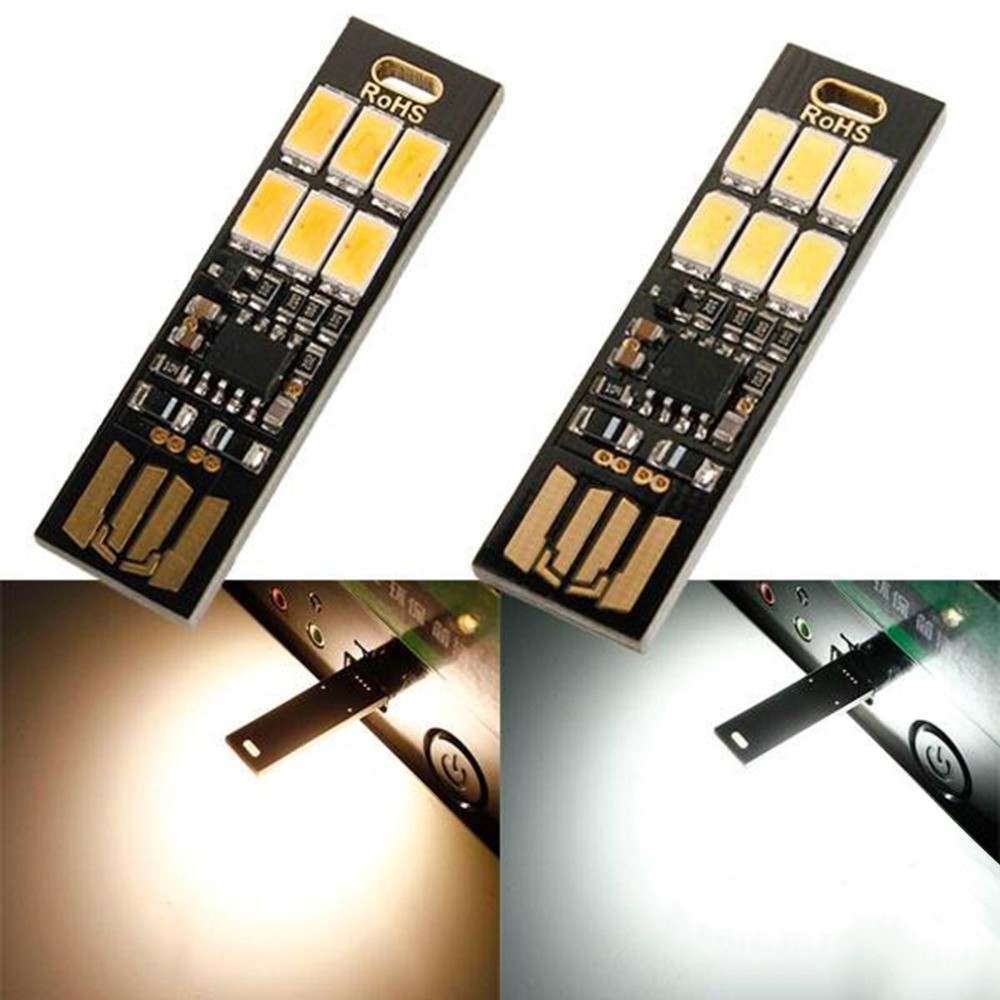 1 unids USB bombilla мини сенсорный светодиодный luz nocturna 1 Вт 5 В fuente de alimentacion portátil blanca