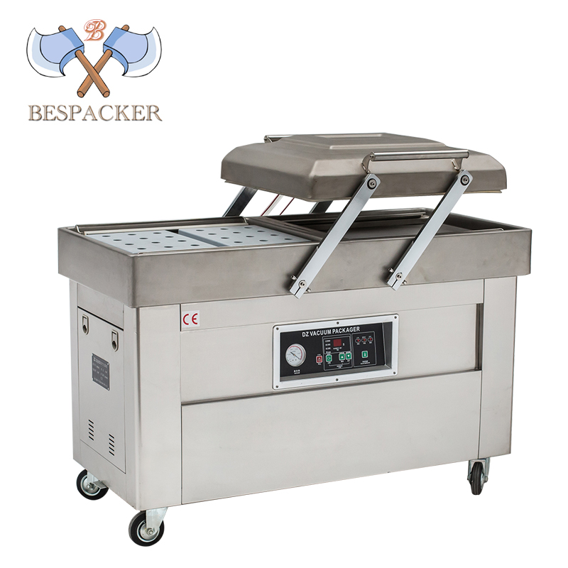 Промышленный автоматический вакуумный упаковщик Bespacker DZ400/2SB с двойной камерой, упаковочный аппарат для упаковки пищевых продуктов