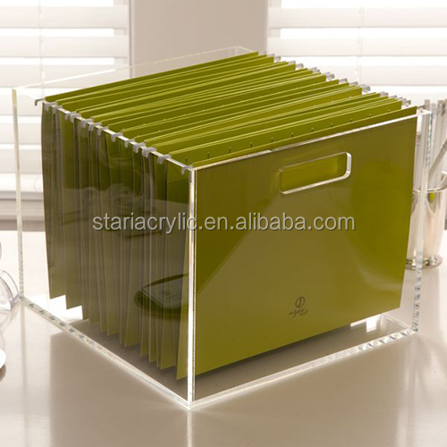 Portable acrylic File Hanging Storage Box Desk Organizer 8.5"X11" File Hanging Box