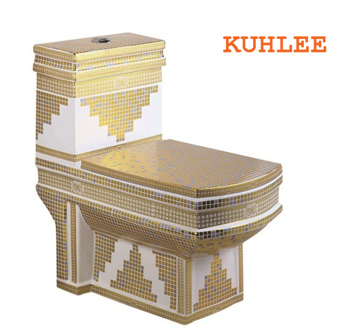 Kuhlee 1008D-1 керамический золотистого цельный промывочный Туалет умывальник