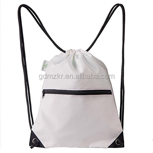 Пользовательские рекламные легкий 210d полиэстер drawstring рюкзак с молнией