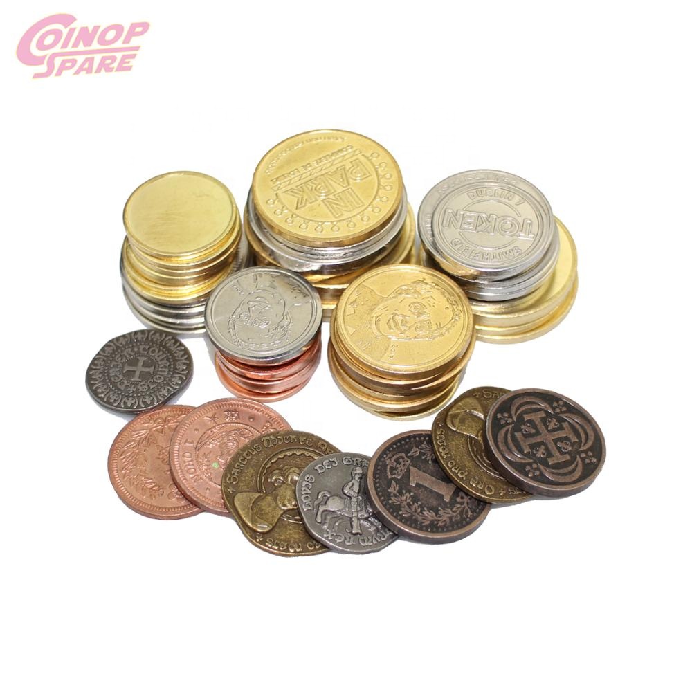 Оптовая продажа, золотые и серебряные монеты для аркадных игр под заказ