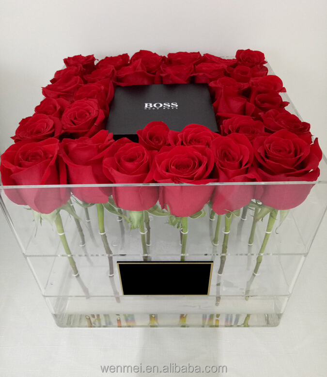 Wholesale clear acrylic flower box rose box