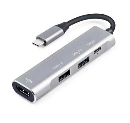 Алюминиевый сплав адаптер для usb-концентратора типа C 4 в 1 Тип C до 4K HD MI выходной порт адаптер USB3.0 USB 2,0 портов