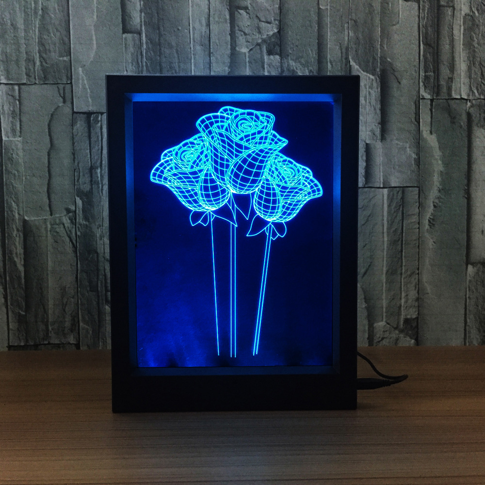 Zogift Иллюзия акриловые обесцвечивание красочная атмосфера USB 3D светодиодные настольные лампы