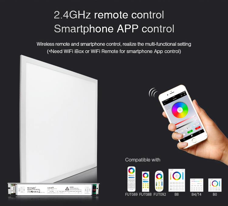 Ультратонкая квадратная светодиодная панельная лампа RGB CCT с регулируемой яркостью, 40 Вт, Wi-Fi, РЧ, встраиваемая потолочная лампа с дистанционным управлением, 220 В, 230 В, 240 в, светодиодная лампа