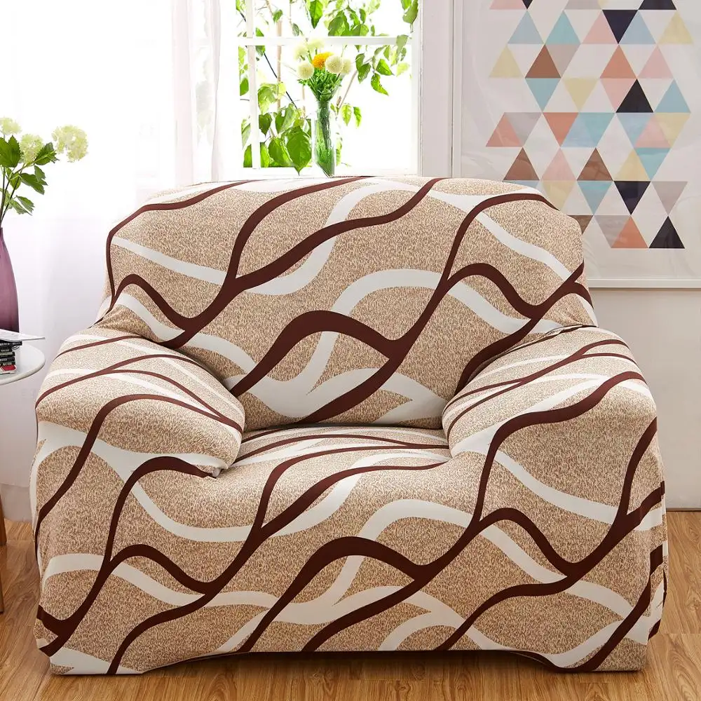 Single seat printed knitting sofa cover elastic sofa slipcover