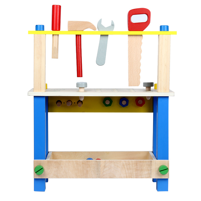 Паровые деревянные дошкольные дети ролевые игры WorkBench инструмент Развивающие игрушки для мальчиков и девочек включают пилу, дрель, молоток, гайка