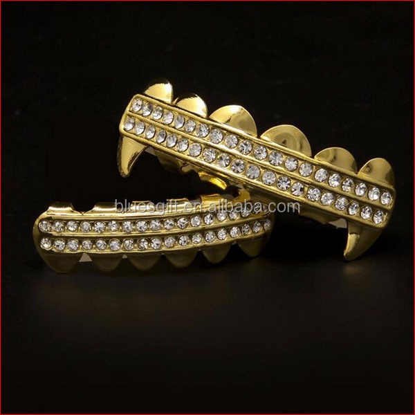 Блюз RTS хип-хоп Блестящий Золотой Клык Зубы вампира grillz для женщин ювелирные изделия