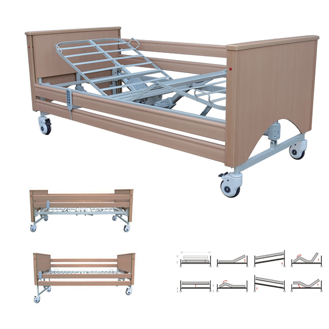 Wooden Hospital Bed Electric Hospital Bed Wooden 3 Functions Linak Motor Electric Hospital Bed
