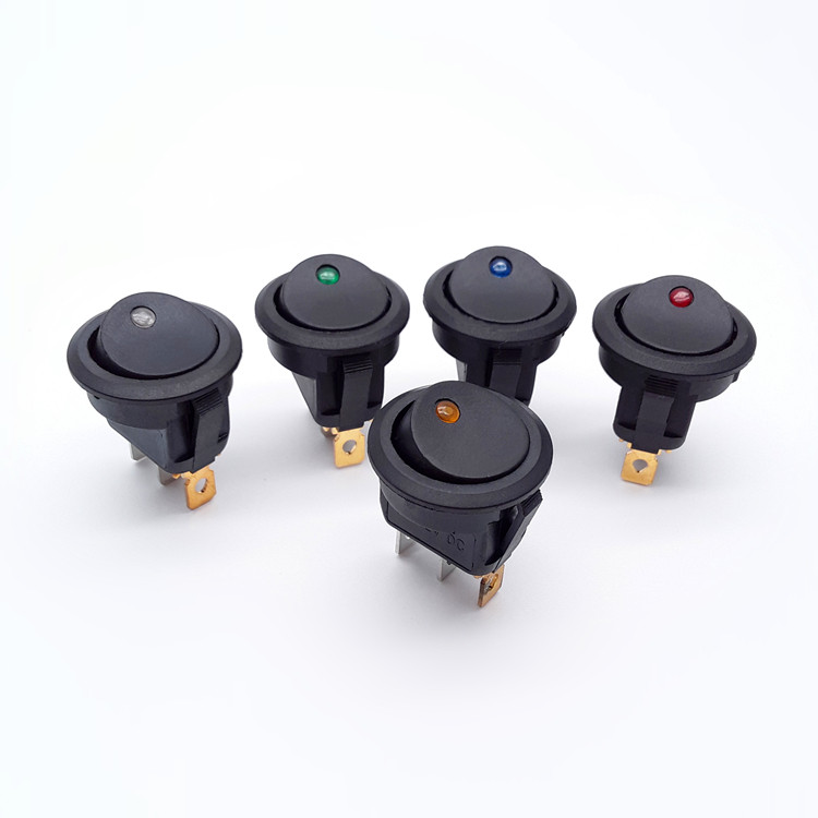 HF бесплатные образцы 250vac 16a t100 55 20A 12V 24V лампа Круглый Светящийся 12v клавишный переключатель