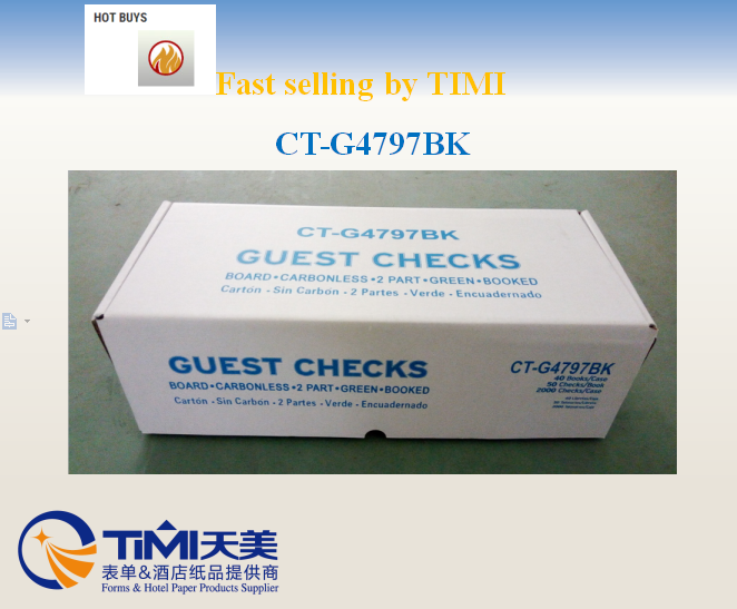 CT-G4797BK FSC сертифицированная бумага популярность clear copy carbonless гость checkwith логотип