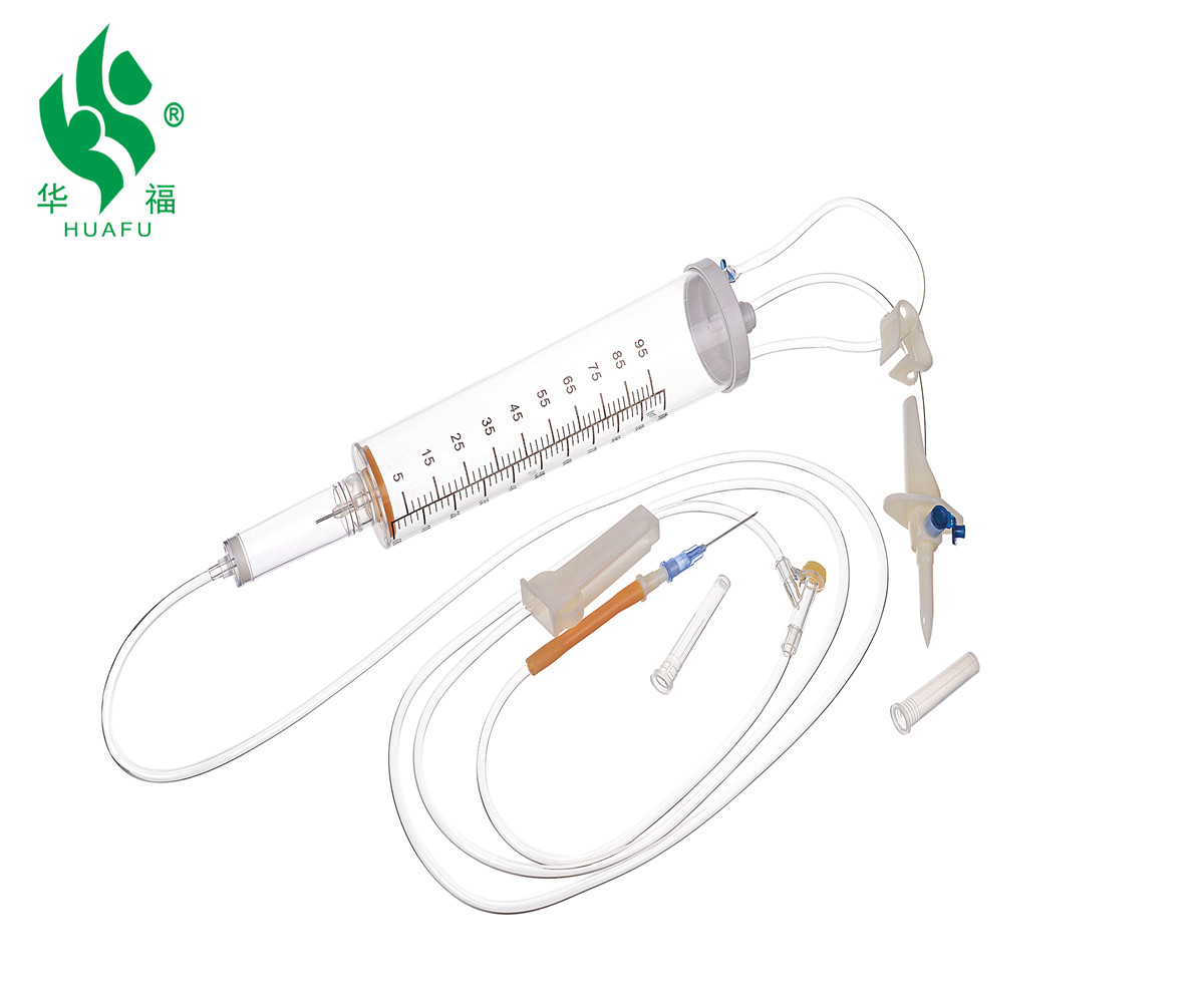 Disposable burette type IV infusion set with drip chamber