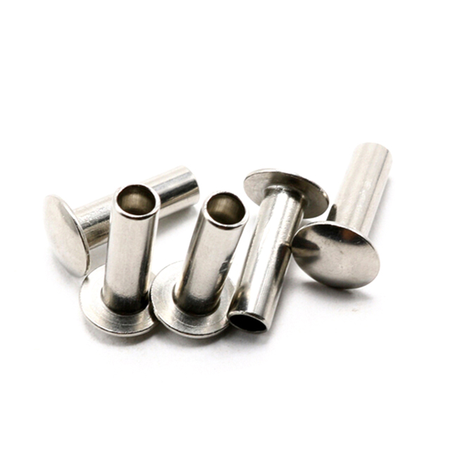 OEM Flat Head Stainless Steel Semi Hollow Tubular Rivet, Aluminum Round Head Semi Rivet, Brass Half Hollow Rivet