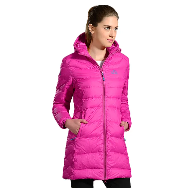 pure color 800 filling power long goose down coat long over knee high quality