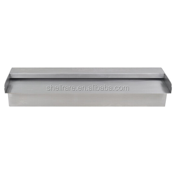Factory direct sale stainless steel pool waterfall spillway with RGB led lights