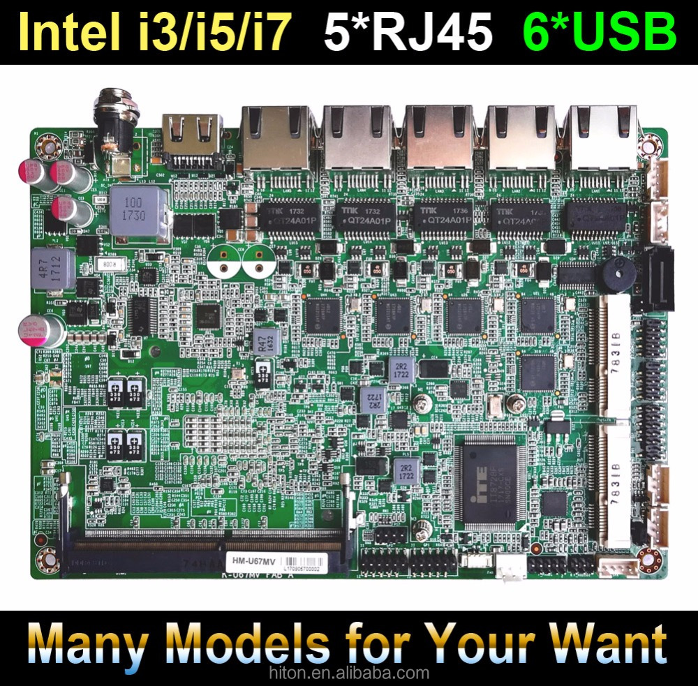 Системная плата Intel i3/i5/i7 основная плата win7/win8/win10/linux/unix OS 5 * RJ45 4 * USB3.0,2 * USB2.0 основная плата intel для планшетных ПК