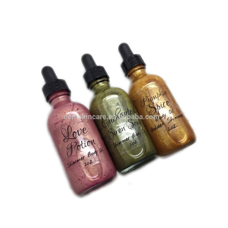 Private Label чистый марокканский Арган и слюда минеральное Shimmer масло для тела