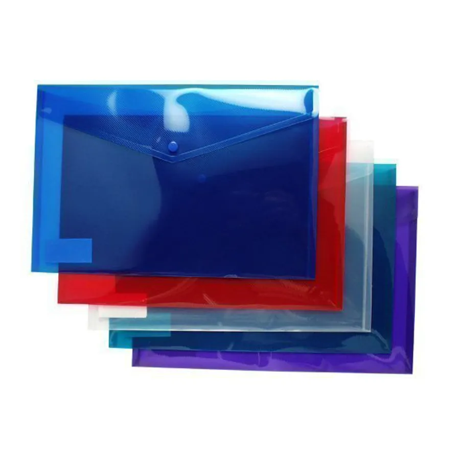 Clear PP/PVC Plastic A4 Envelope Shenzhen File Folder Wallet Plastic Envelope