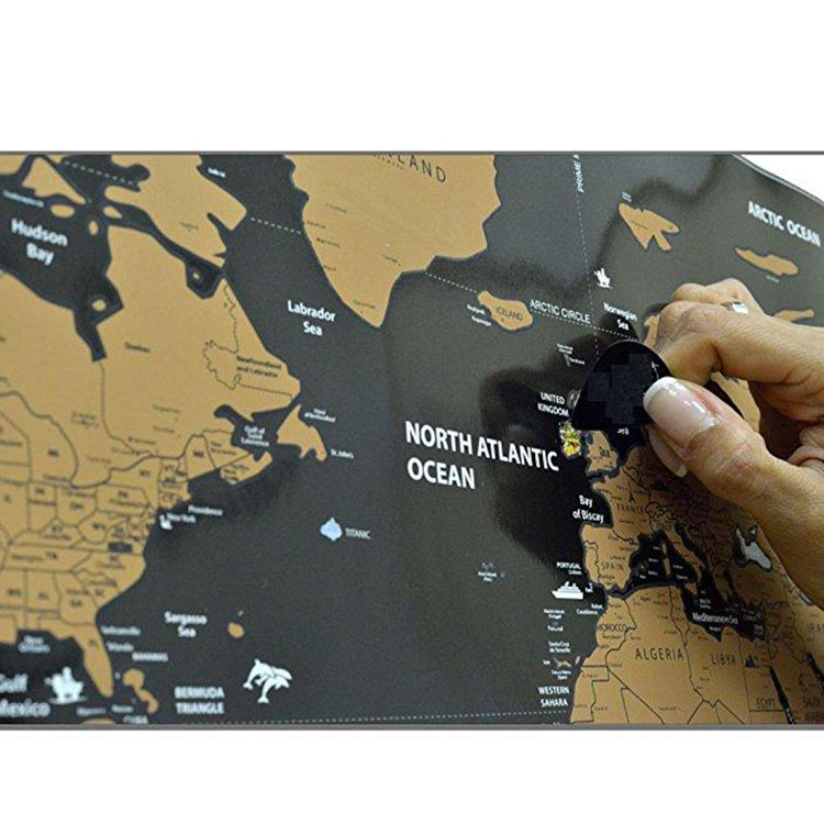 Factory supply world map usa scratch poster