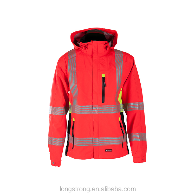 Xl Size Hi-Vis Safety Jacket Reflective Coat Work Wear