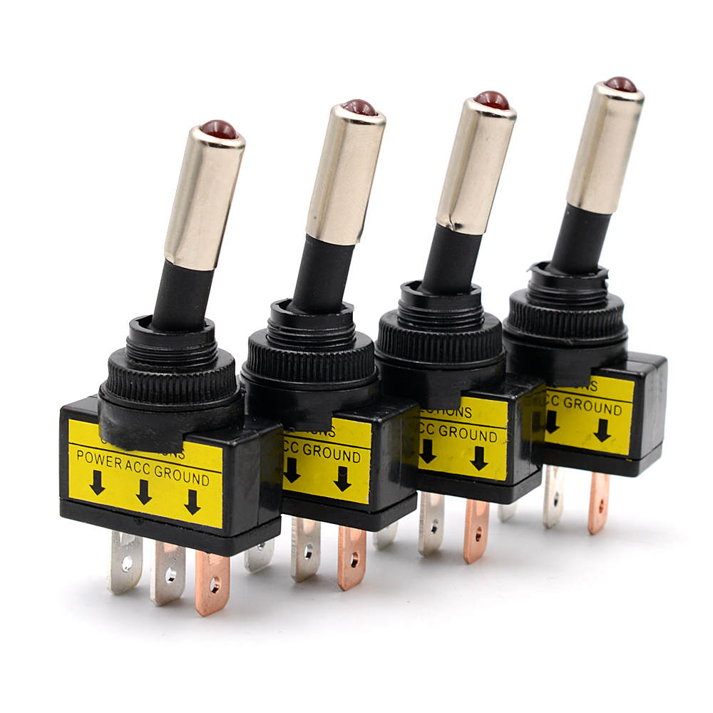 12v 3 pin dpdt LED красный и синий свет тумблер