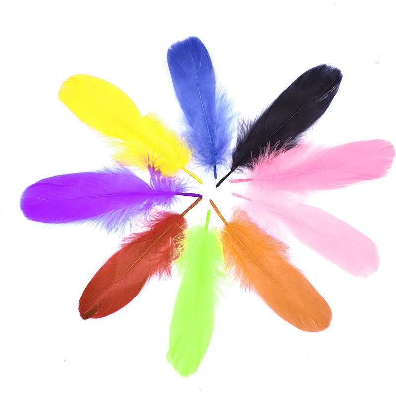 Child DIY Use Soft Goose Feather Dyed Red 6-8inch/15-20cm 100pcs Carnival Diy Costume Feather Headdress