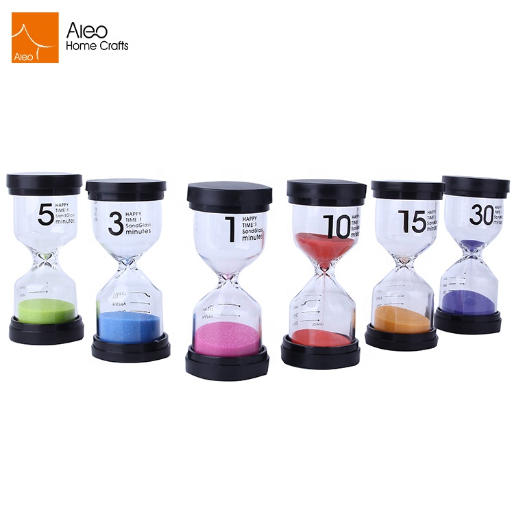 Hot Sale Custom Plastic Unique Clock Waterproof Colorful 1/3/4/5/10/15/30 Minutes Hourglass Timer