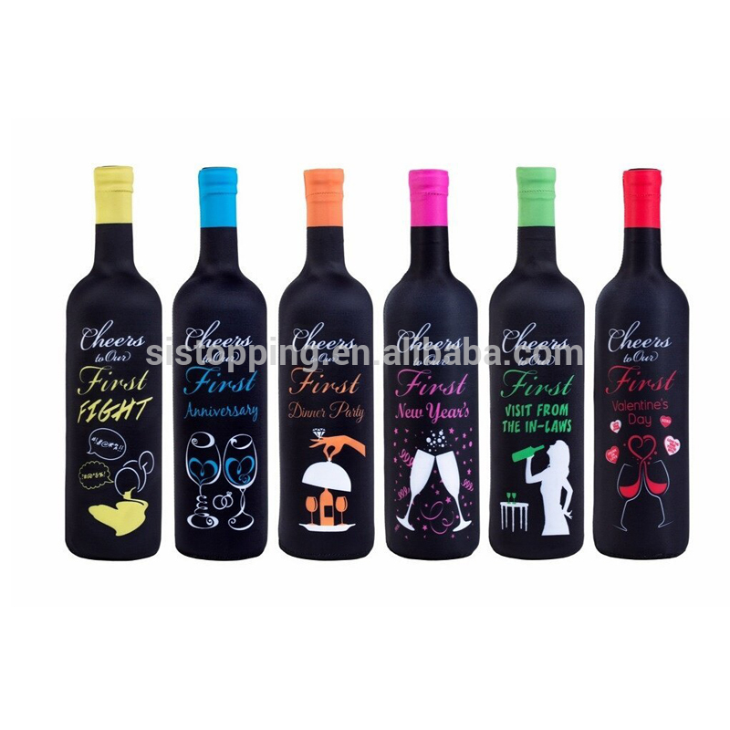 Thermal transfer печать полный печать lycra материалы wine bottle sleeve
