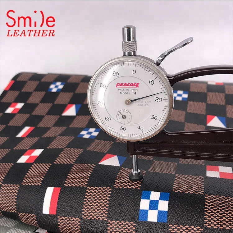 Custom Digital Print Textiles Vinyl Faux Rexine Leather Fabric Material For Making Hand Bags